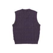 Interlaced Jacquard Overdyed Vest - Raisin