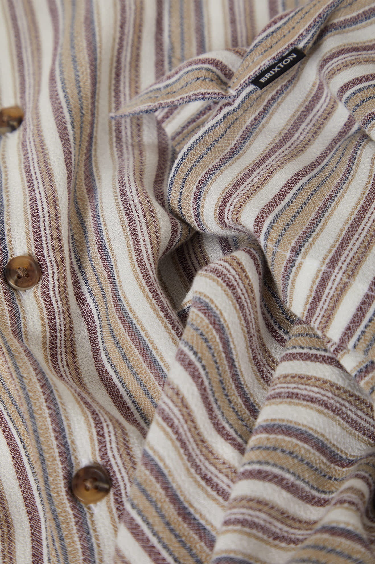 Bunker Twisted Chemise Col Camp Rayée - Rouge Intense