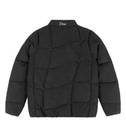 Corduroy Wave Puffer Jacket - Black