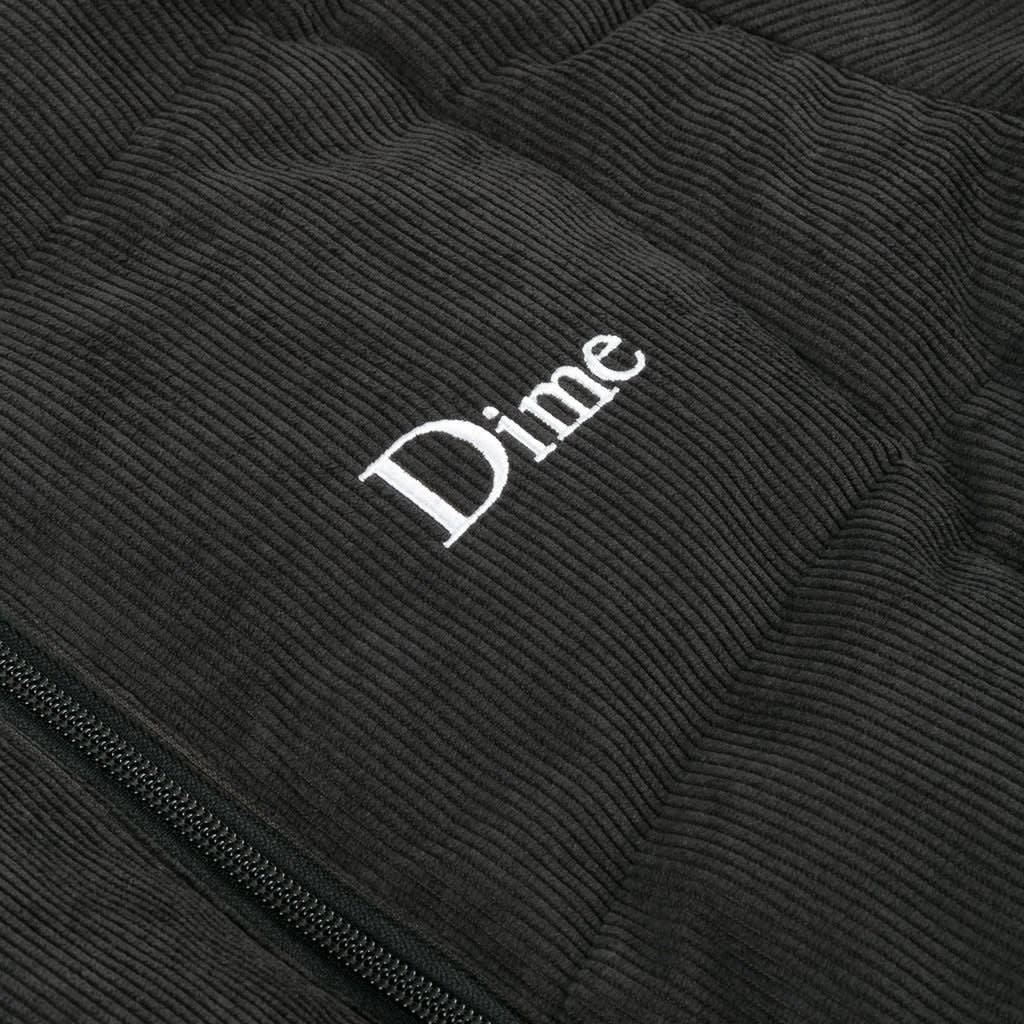Corduroy Wave Puffer Jacket - Black