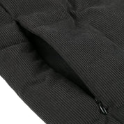 Corduroy Wave Puffer Jacket - Black
