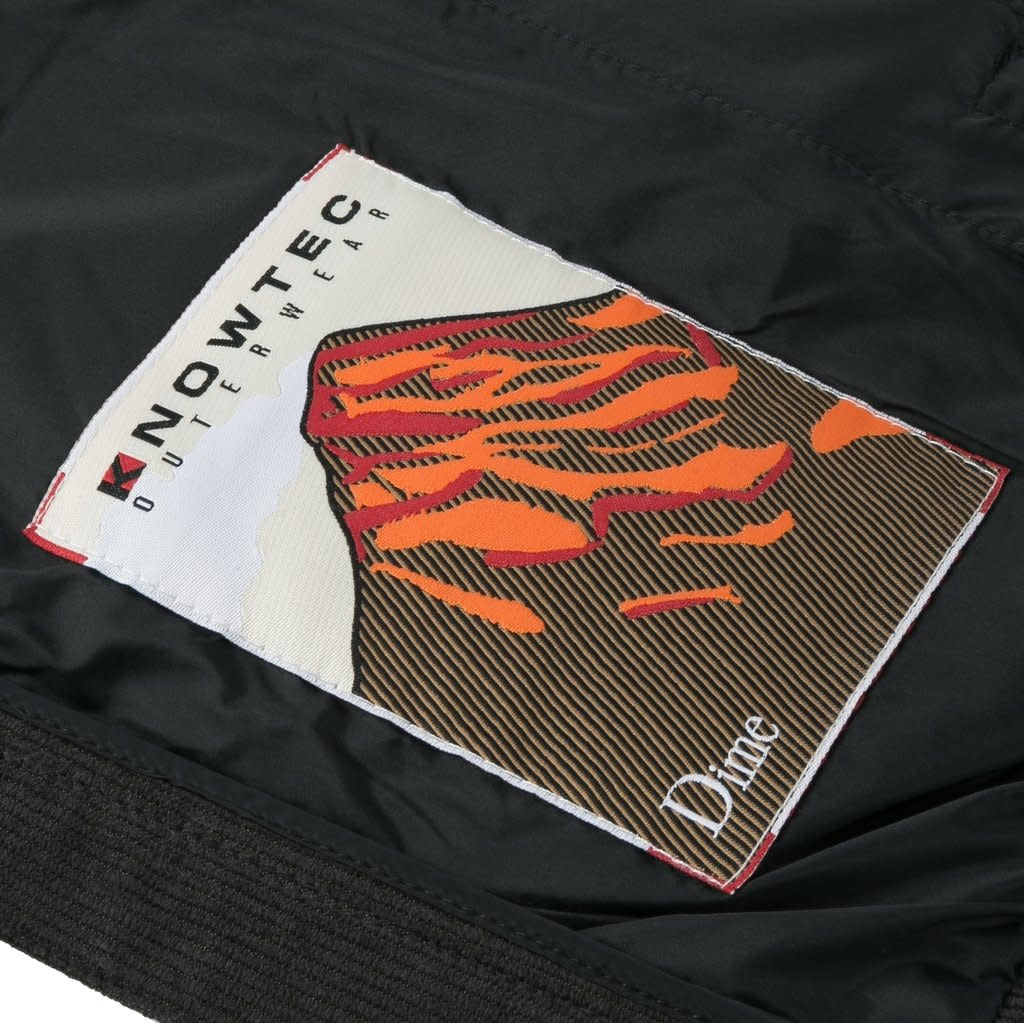 Corduroy Wave Puffer Jacket - Black