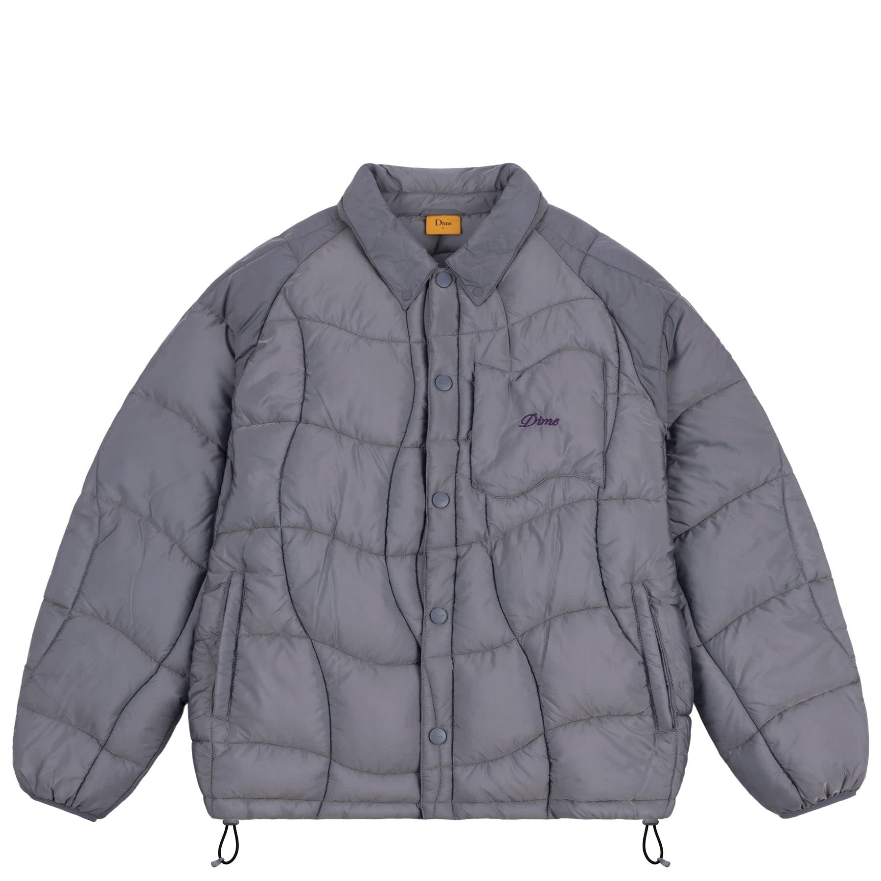 Dime Midweight Wave Puffer Jacket - Silver Gray – Palm Isle Skateshop