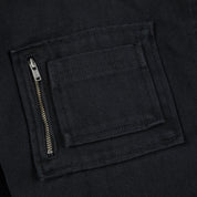 Bomber à capuche en denim à empiècements - Anthracite