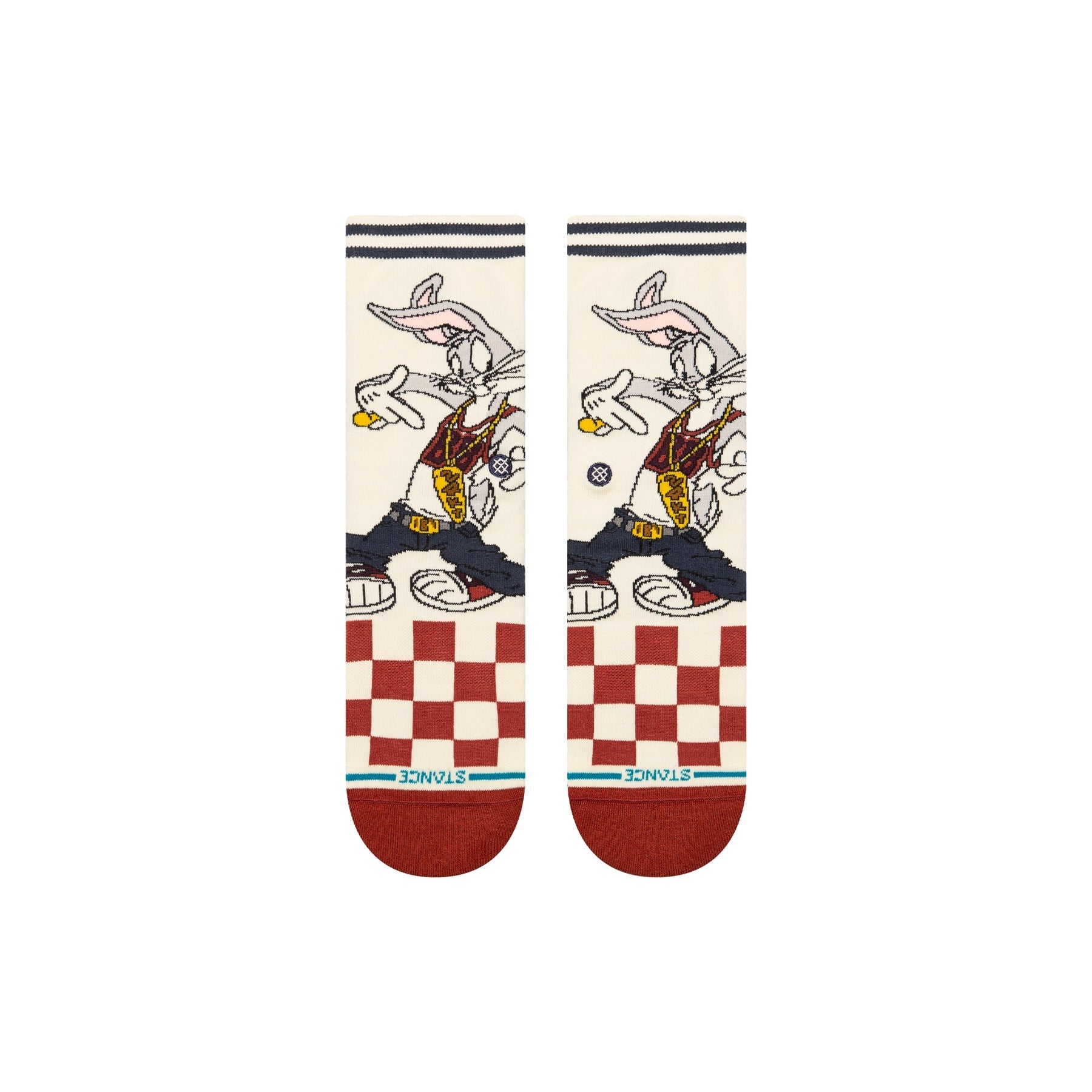 Kids "Looney Tunes" Bugs Crew Socks - Vintage White