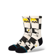 Kids Peanut Checked Crew Socks - Black