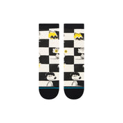 Kids Peanut Checked Crew Socks - Black