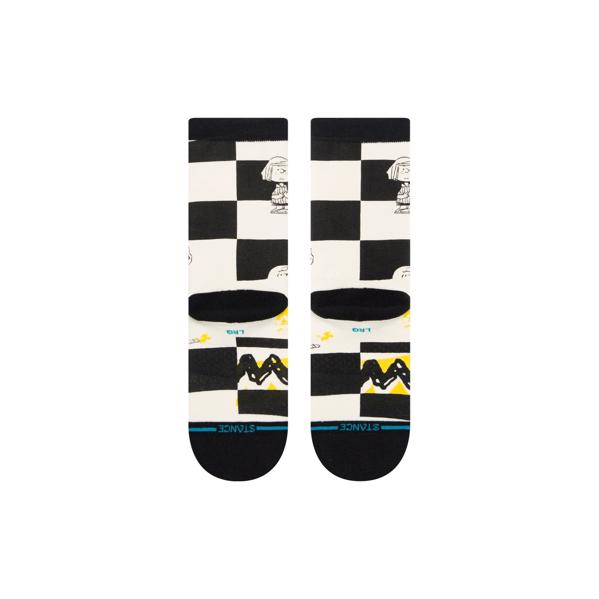 Kids Peanut Checked Crew Socks - Black