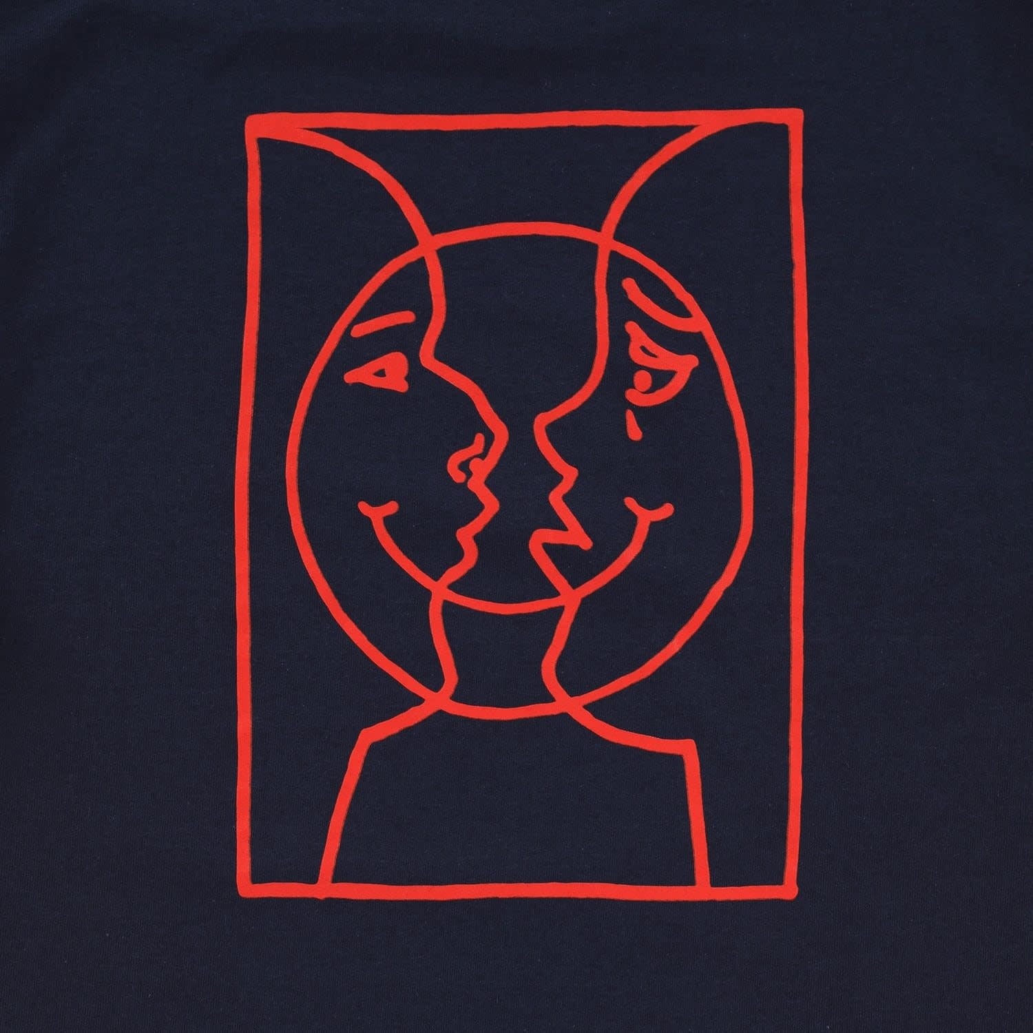 Moonsmile Raw T-Shirt - Navy/Red