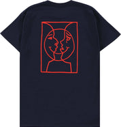 Moonsmile Raw T-Shirt - Navy/Red