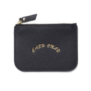 Leather Zip Wallet - Black