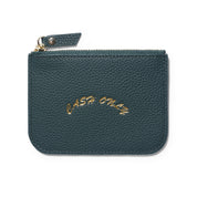 Leather Zip Wallet - Emerald
