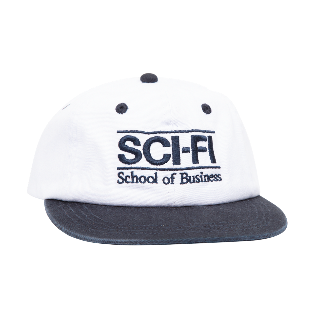 Chapeau d'école de commerce - Blanc/bleu marine