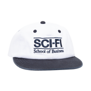 Chapeau d'école de commerce - Blanc/bleu marine
