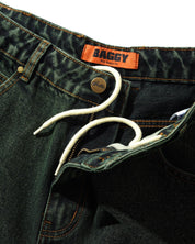 Lock Baggy Denim Jeans - Washed Ivy