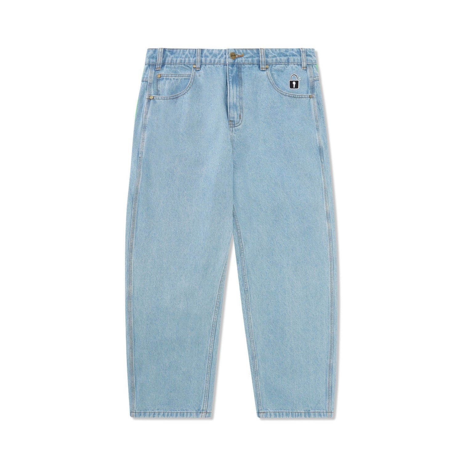 Lock Baggy Denim Jeans - Light Indigo