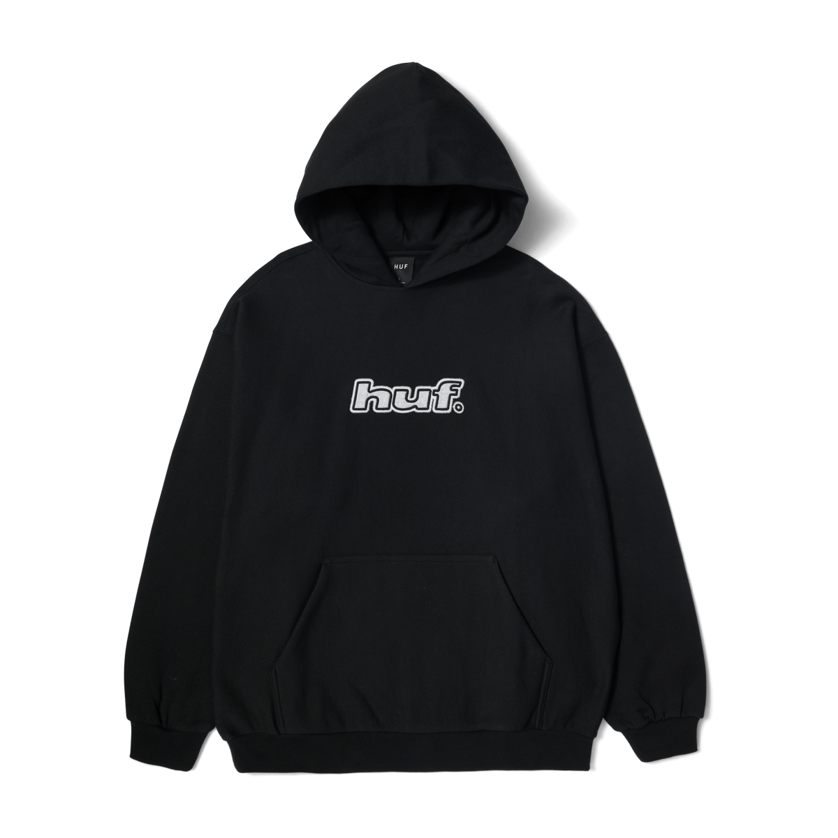 Logo Applique Hooded Fleece - Black