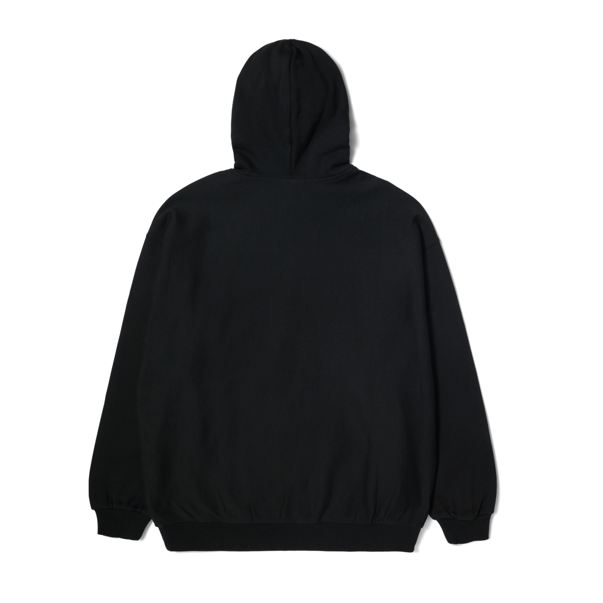 Logo Applique Hooded Fleece - Black