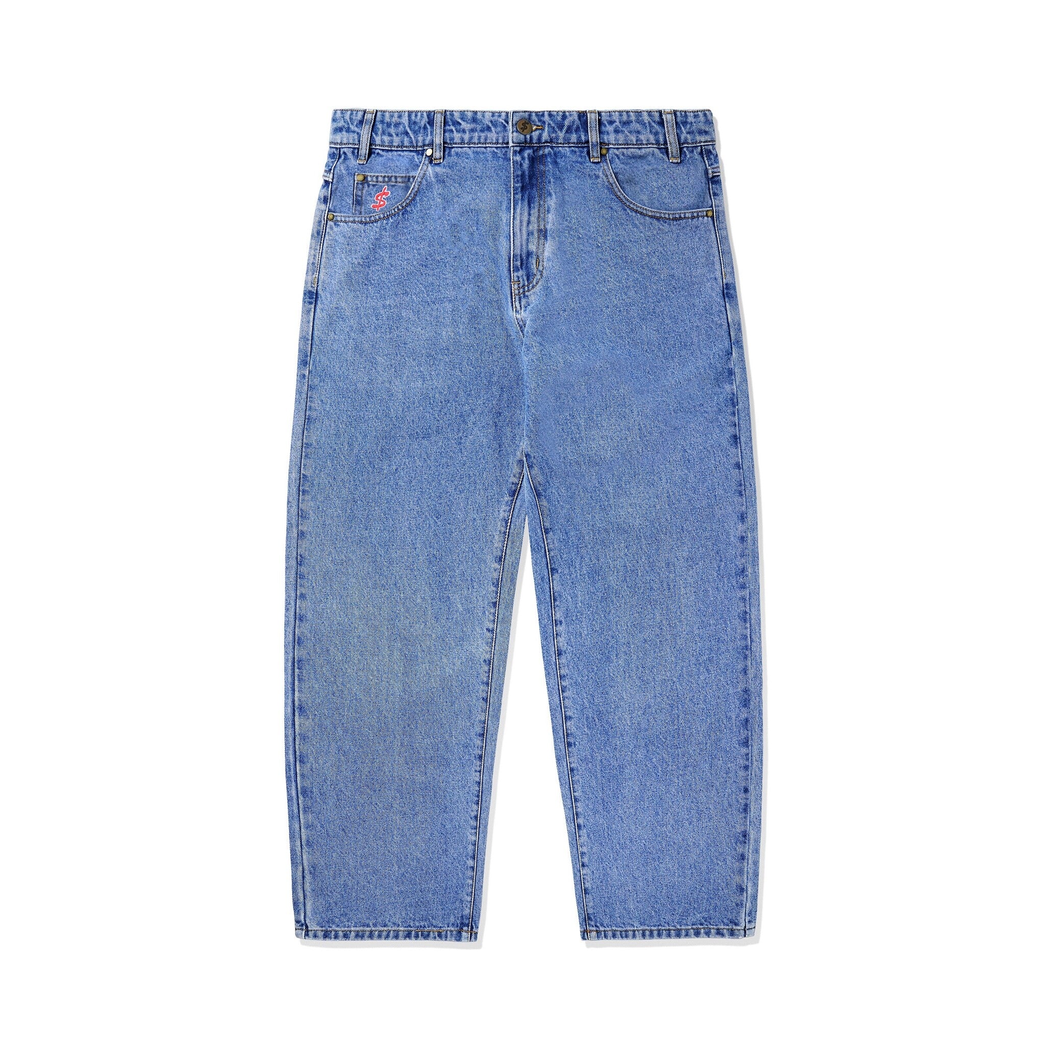 Logo Baggy Denim Jeans - Washed Indigo