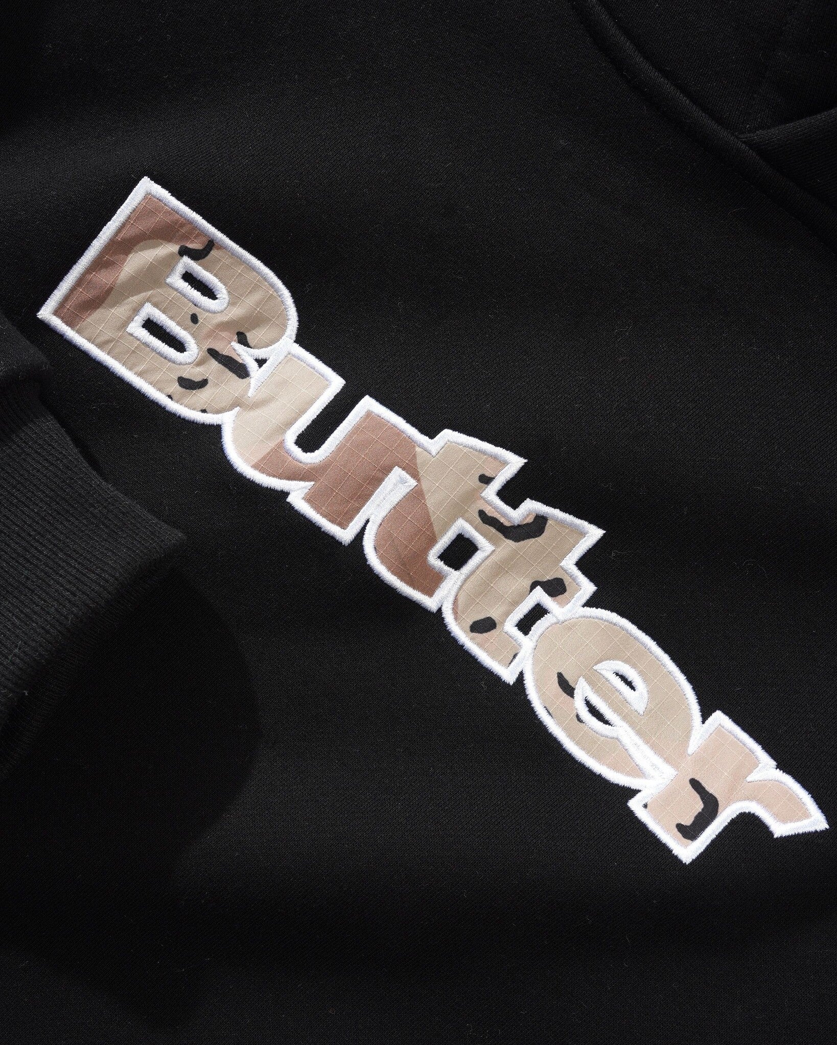 Pull à capuche avec logo camouflage appliqué - Noir