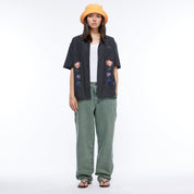 Lotus Button Up SS - Vintage Black