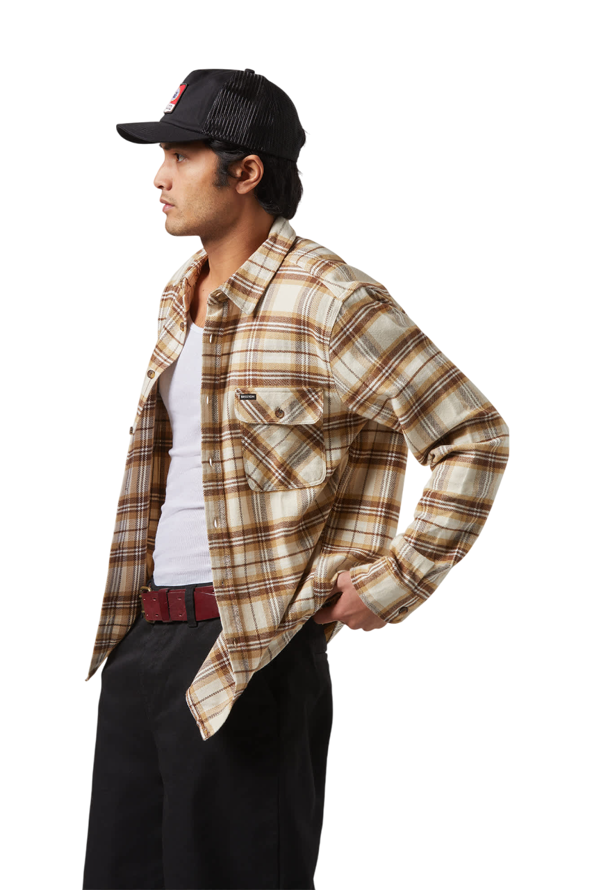 Bowery Flannel - Whitecap/Sand/Pinecone Brown