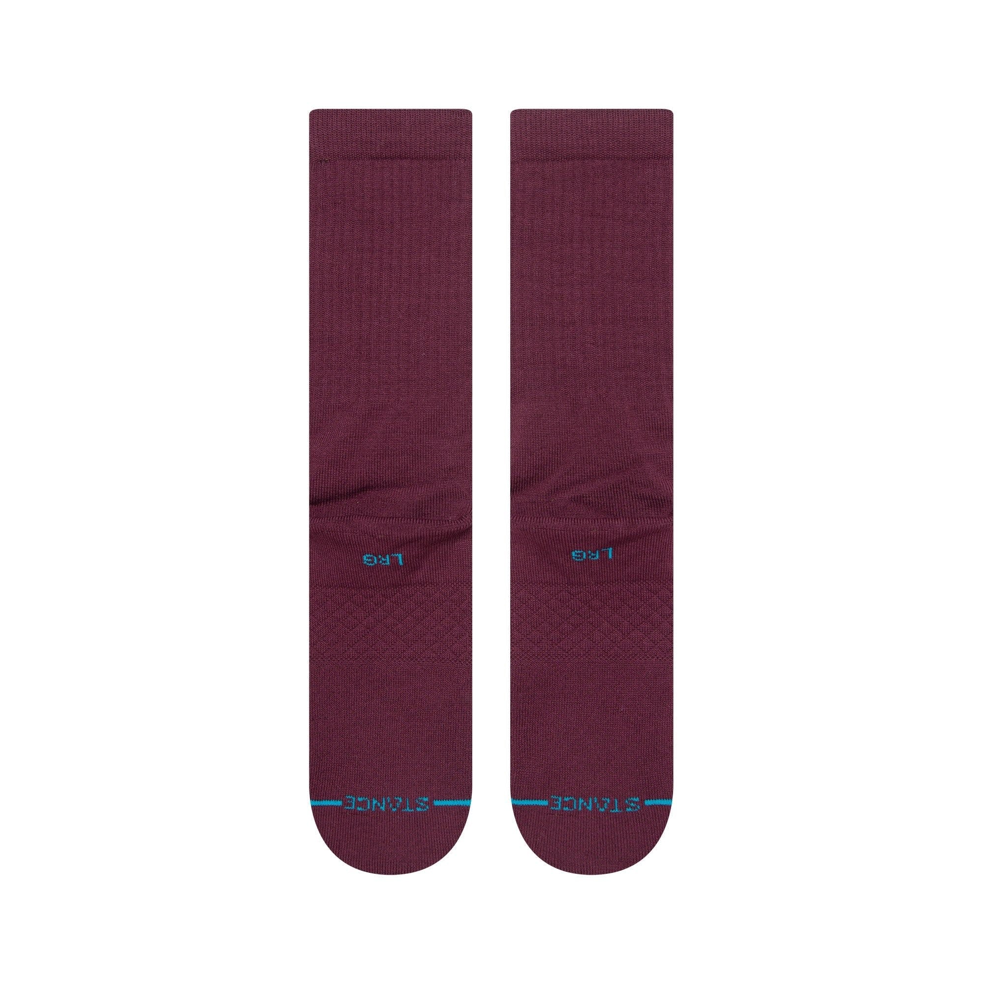 Icon Crew Socks - Burgundy