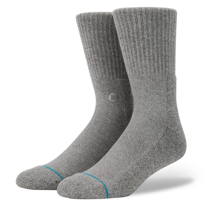 Icon Crew Socks - Heather Grey