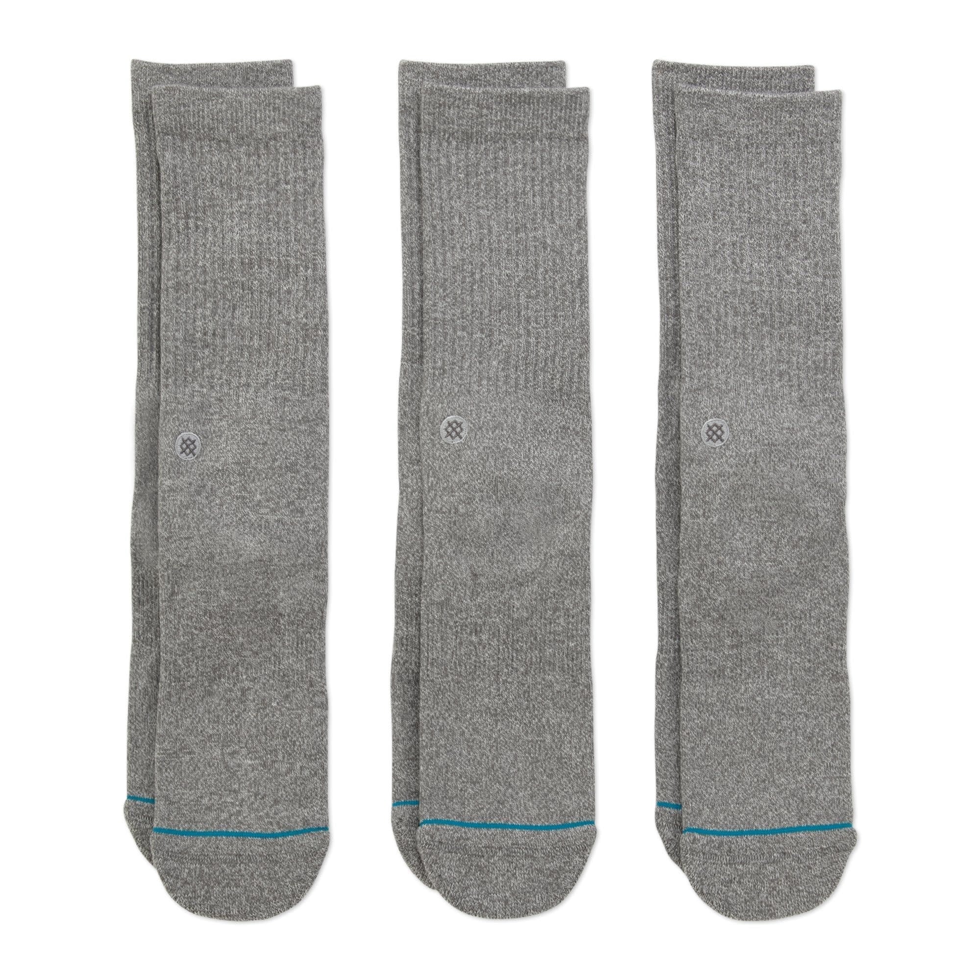 Lot de 3 paires de chaussettes Icon Crew - Gris chiné 