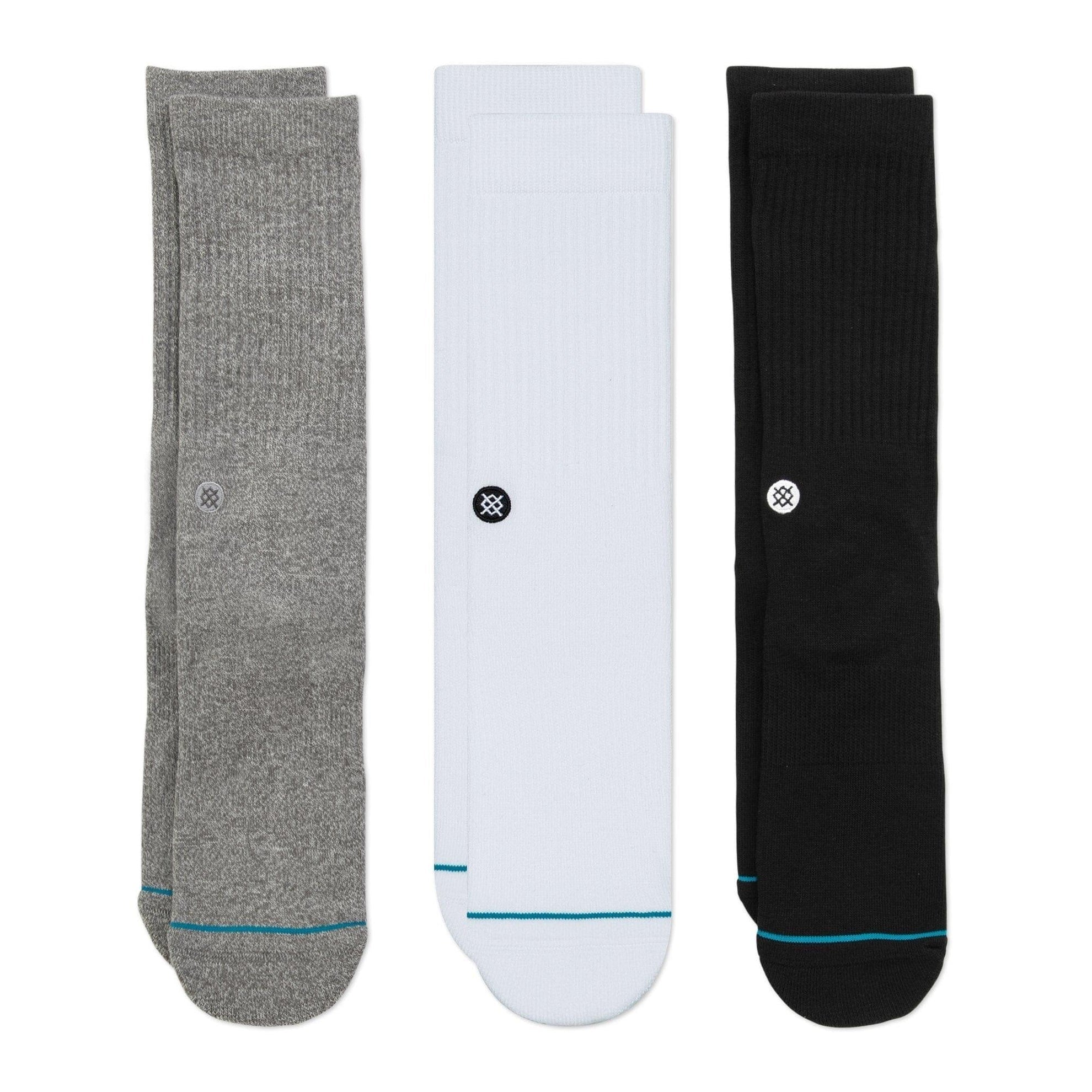 Icon 3 Pack Crew Socks - Multi