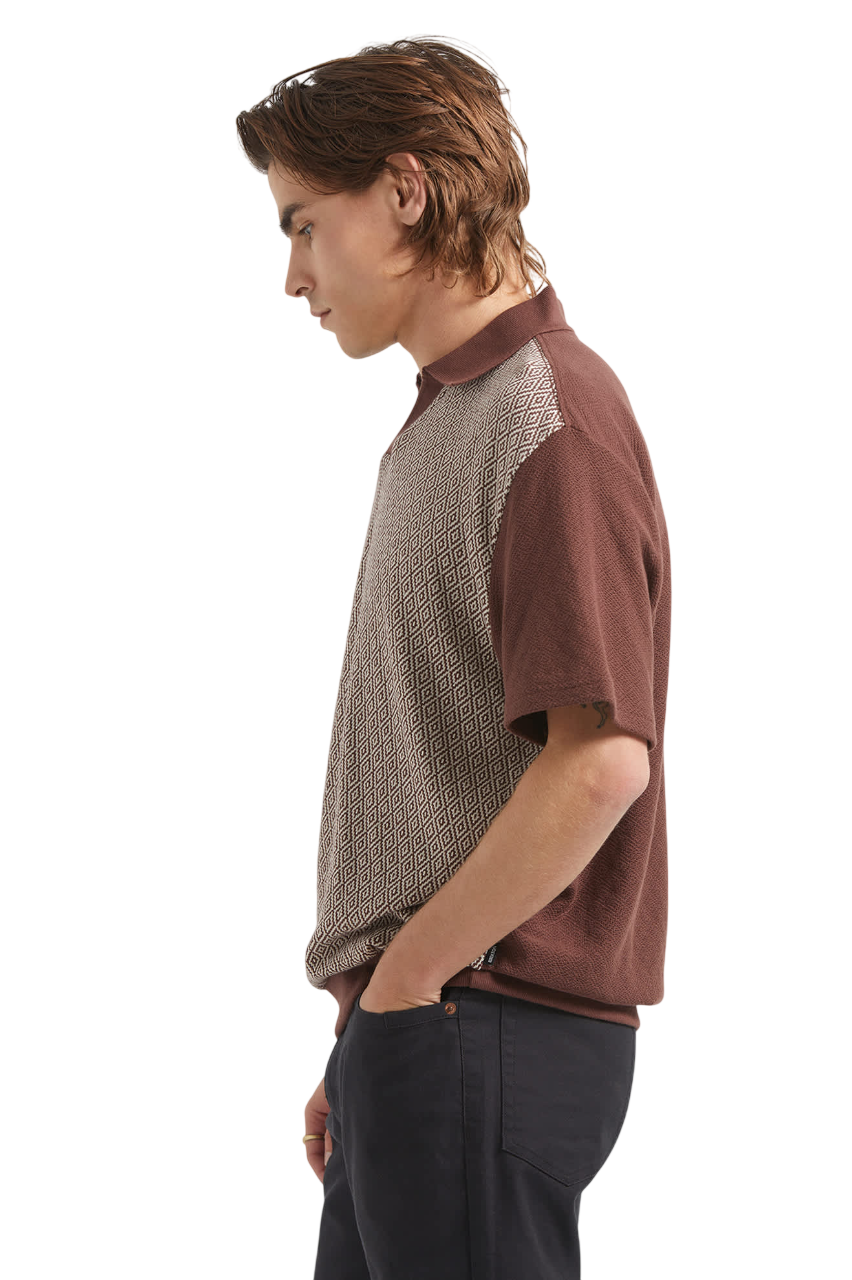 Theo Polo Jacquard - Chocolat/Blanc Cassé