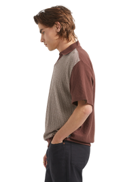 Theo Polo Jacquard - Chocolat/Blanc Cassé