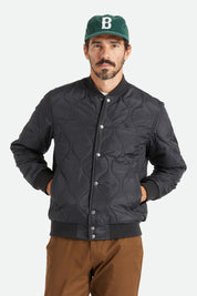 Dillinger Quilted Bomber Jacket - Black