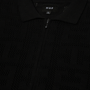 Monogram Jacquard Zip Sweater - Black