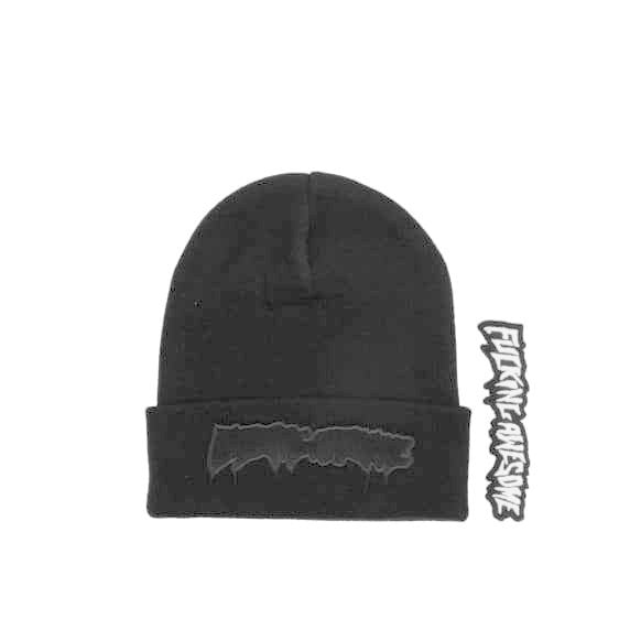 Velcro Stamp Cuff Beanie - Black