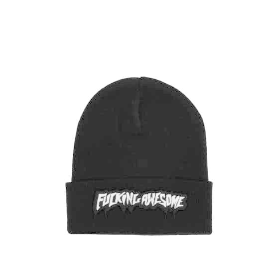 Velcro Stamp Cuff Beanie - Black
