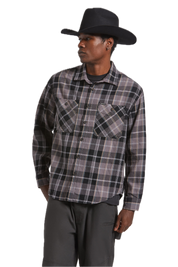 Vintage Wash L/S Flannel - Black/Charcoal Beige/Slate