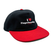 I Heart Fingerboarding Cotton 5 Panel Hat - Black/Red