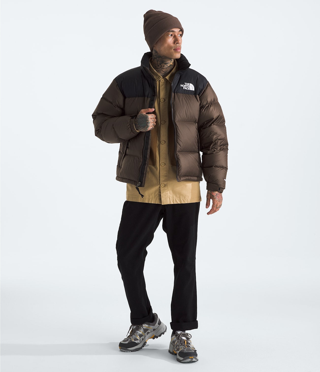 Veste Nuptse rétro 1996 - Marron fumé/noir TNF