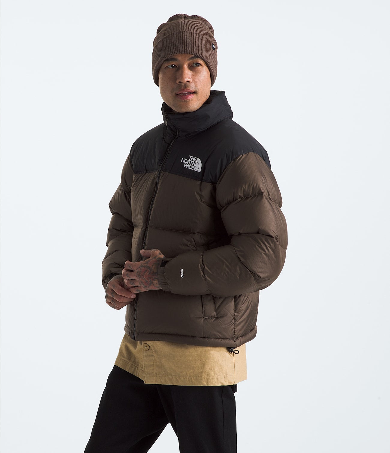 Veste Nuptse rétro 1996 - Marron fumé/noir TNF