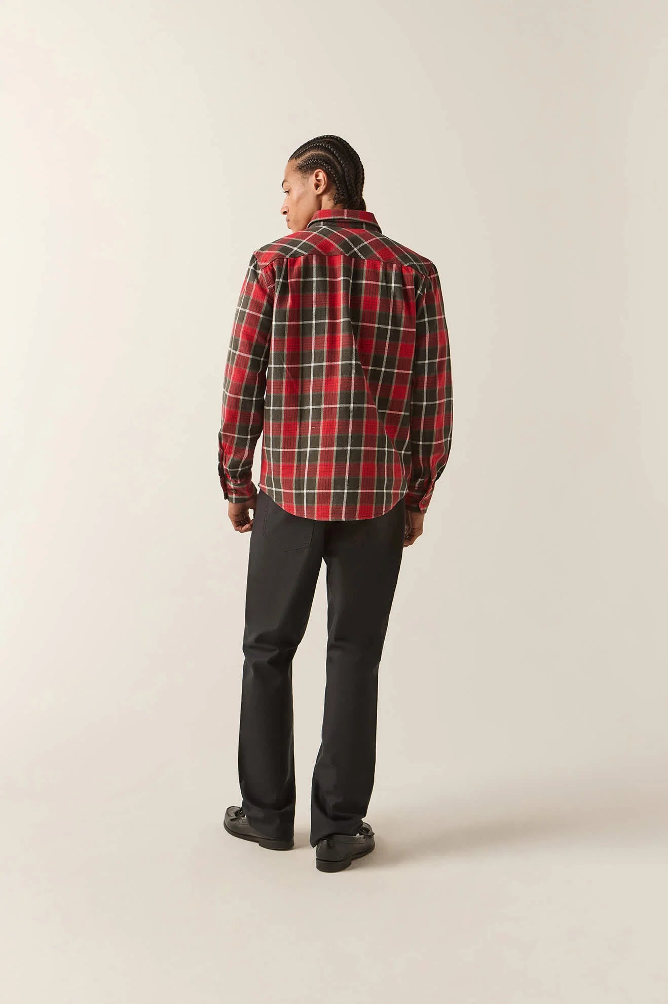 Bowery Flannel - Washed Red/Black