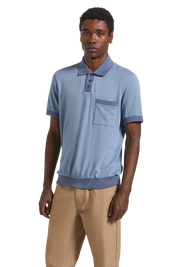Weekend Herringbone Polo - Borrow Blue/Berring Sea