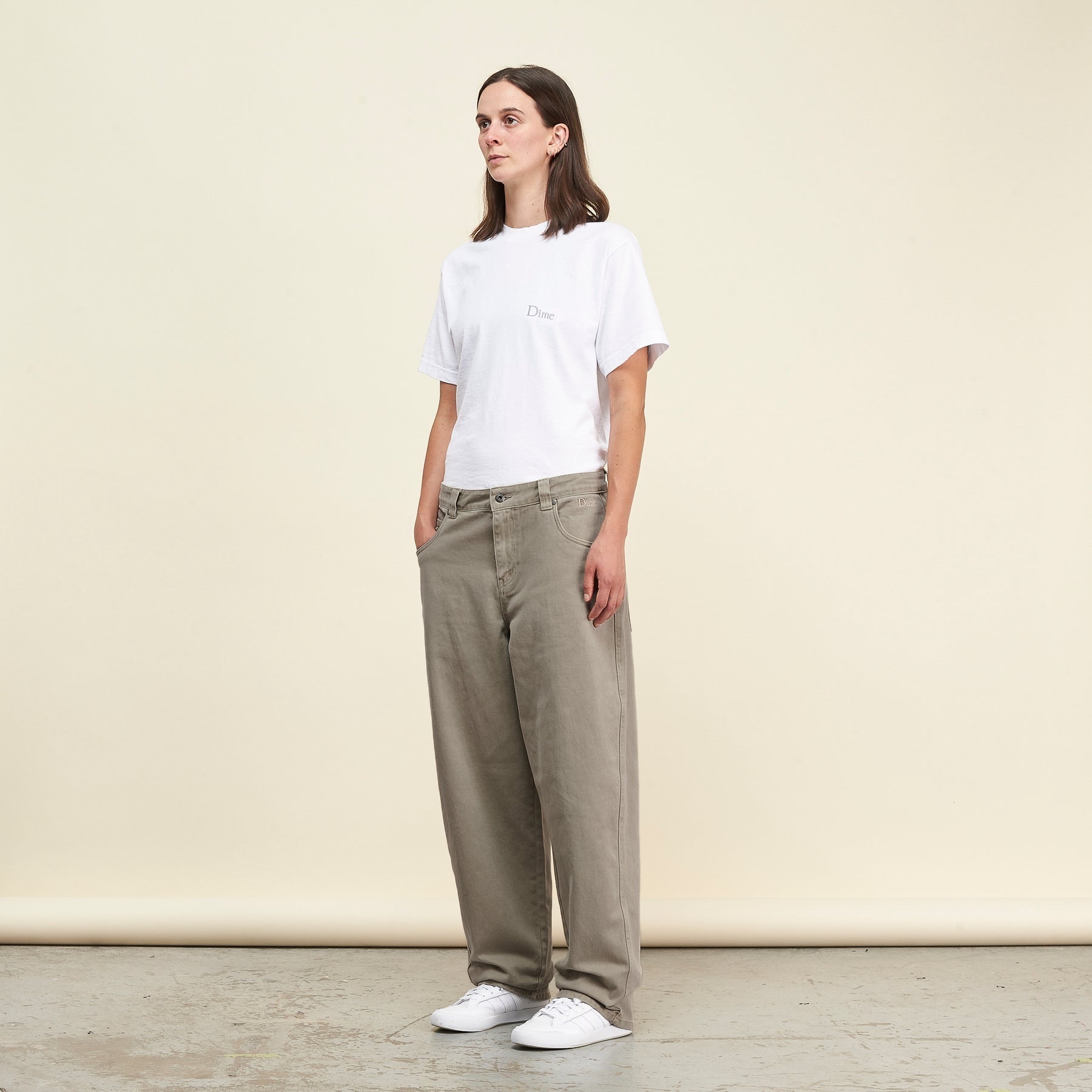 Baggy Denim Pants - Khaki