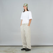 Pantalon ample classique en velours côtelé - Crème
