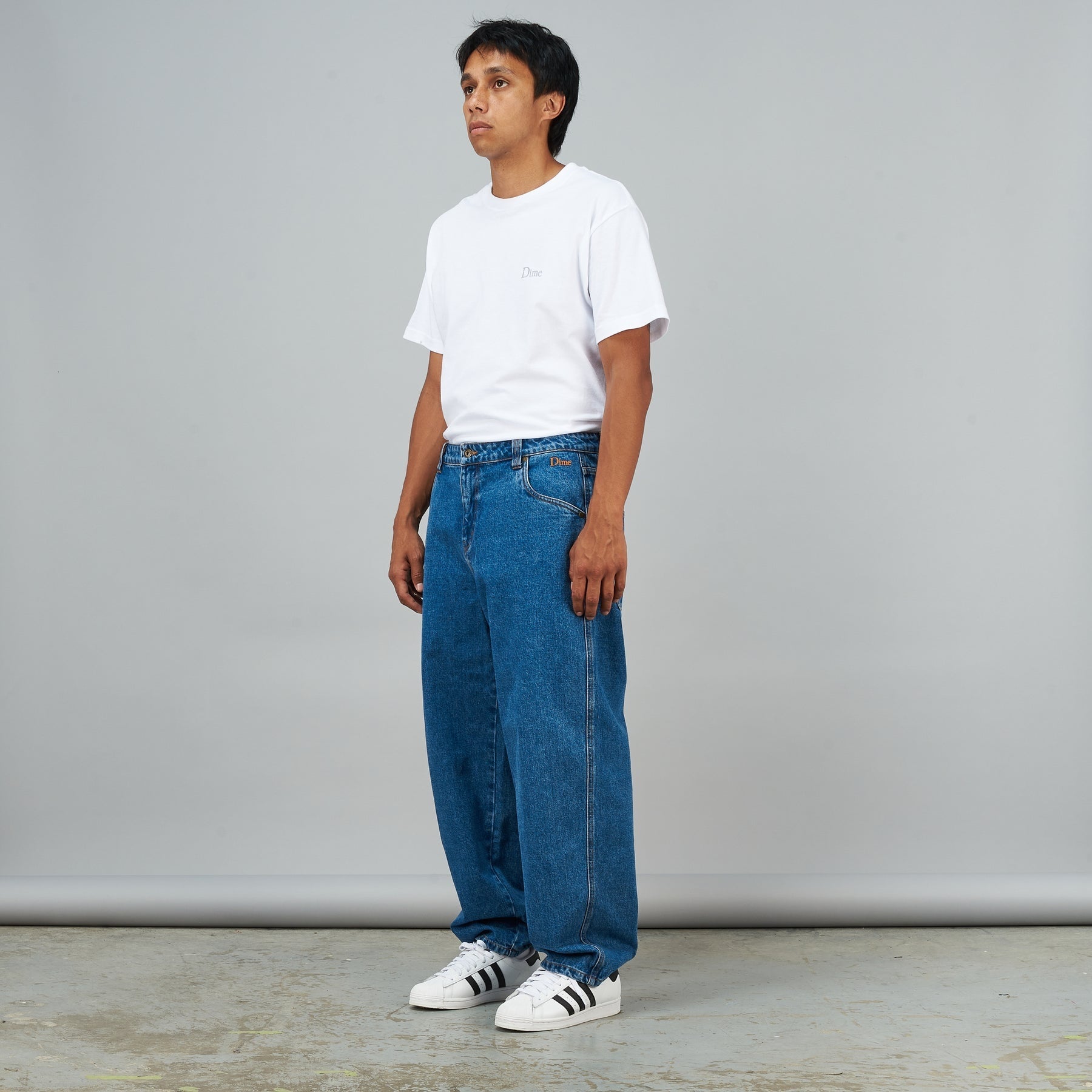 Pantalon en denim baggy classique - Délavé indigo