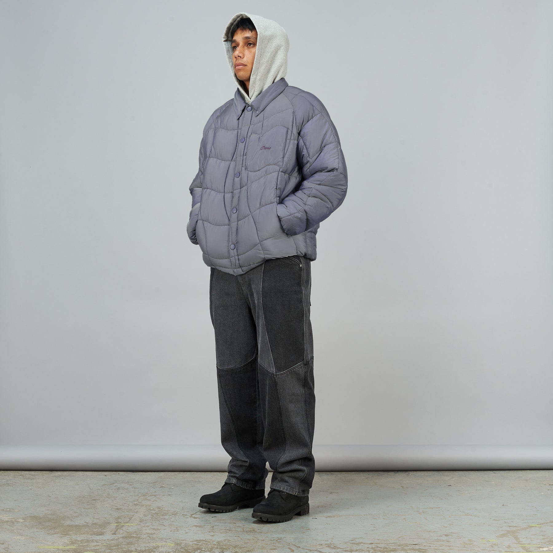 Midweight Wave Puffer Jacket - Silver Gray