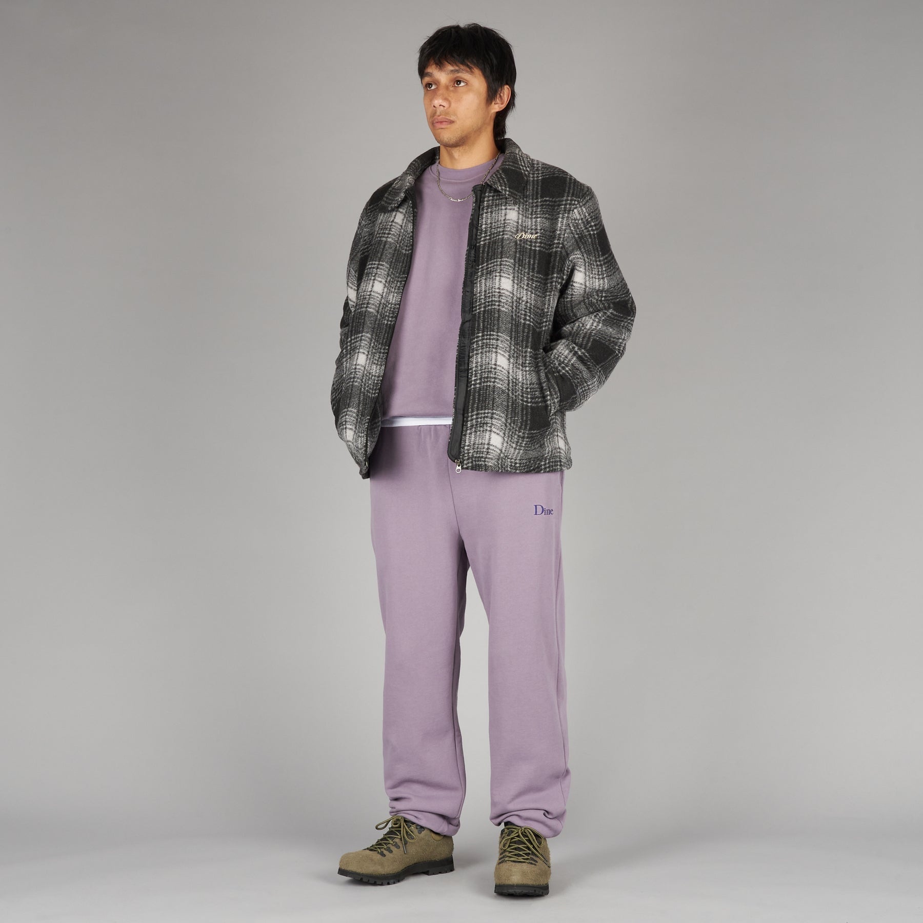 Classic Small Logo Sweatpants - Plum Gray