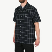 Big Checkered Linen S/S Shirt - Black