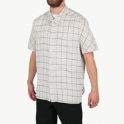 Big Checkered Linen S/S Shirt - Cream