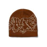 Outlines Skull Beanie - Russet